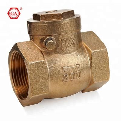 China For cold and hot water piping system GA Qiai factory wholesale GA Brass GA-1828 Horizontal non-return valve For water Plumbing Tube Pipe for sale