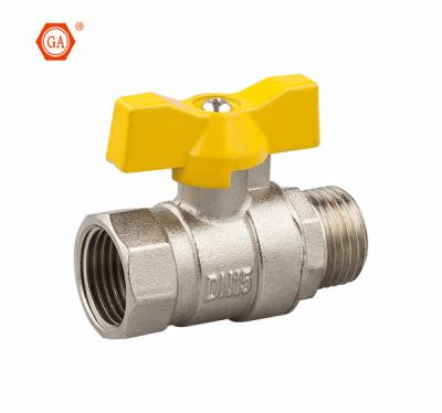 China For cold and hot water piping system GA brand hot sale brass fittings brass male and female ball valve for natural gas for gas hose for sale