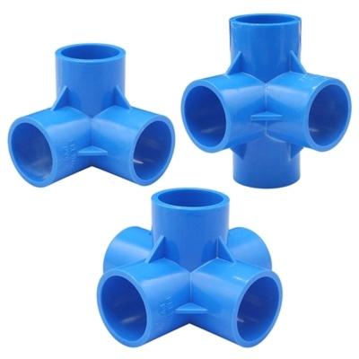 China PVC Inner Dia. 20mm/25mm/32mm Garden Water Connectors Soild Tee Four Five Way Joint PVC Watering Tube Adapters DIY Tool for sale