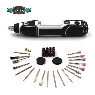 China Hot Sale TYKM37A 52pcs Tool Kit Accessories 3.7V Mini Rotary Cutting Tool Cordless Rotary Polishing Type-c USB 3 Speed for sale