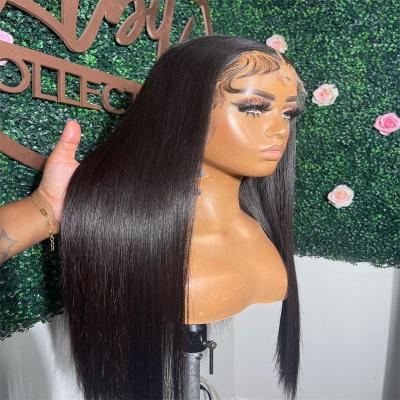 China Loose Wave 180% Density Human Hair Lace Front Wig,HD Transparent Lace Wig Vendor,Straight Wave Raw Virgin Hair Lace Wig for Black Women for sale