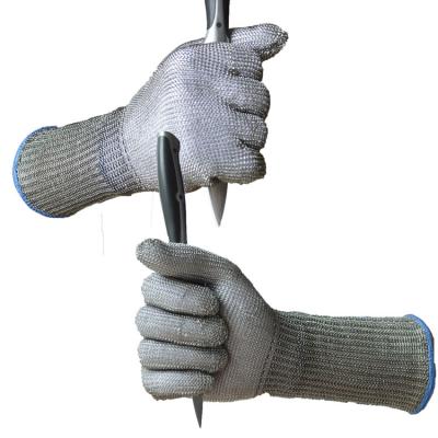 China Puncture Proof Durable Knife Resistant Metal Mesh Cutting Gloves for sale