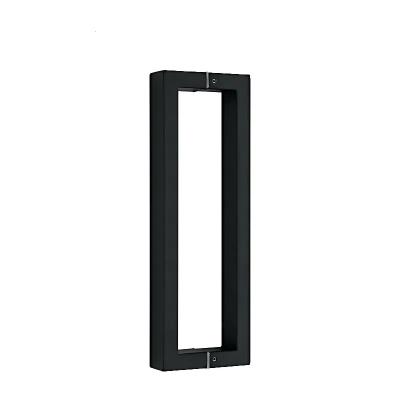 China Factory Direct Selling Stainless Steel Contemporary Square Tube Commercial Glass Door Handles Black Metal Large Handle For Glass Door for sale