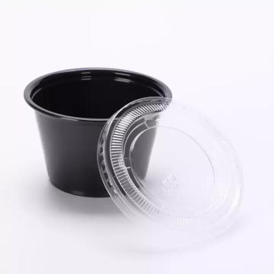 China Disposable Clear Leakproof Condiment Party Soufflé Sauce Disposable Plastic Cups for sale