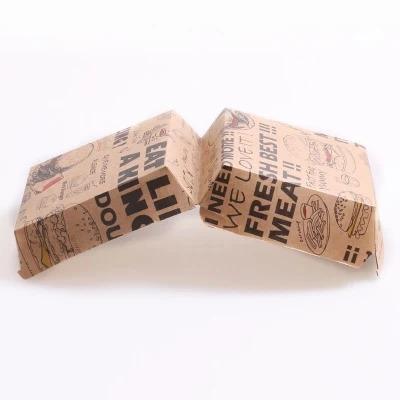 China Custom Food Waterproof Hamburger Box Food Grade Hamburger Sandwich Wrapping Paper Box for sale