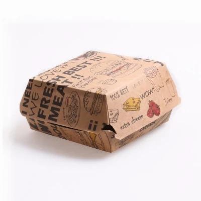 China Hamburger Fried Boxes Packaging Custom Hamburger Container Waterproof Eco Friendly Paper Box for sale