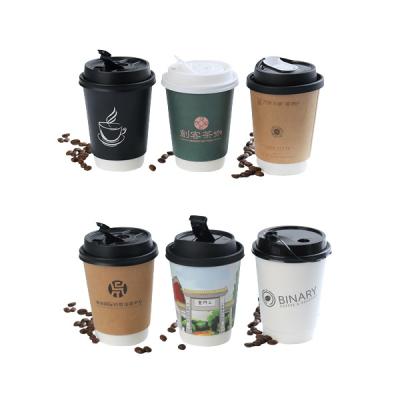 China Single Recycled Disposable Custom Double Materials / Ripple Coffee Paper Wrapper Wall / Hot Drinking Cups With Lids for sale