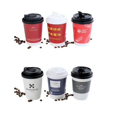 China Recycled Materials Disposable Paper Coffee Cups 12 Ounce Logo Hot Coffee Paper Cups Custom Thickened Paper Style for sale