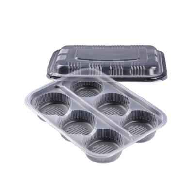 China Custom Disposable Cupcake Containers Count Grid Cupcake Holder With Lid Cupcake Carrier Bakery Boxes for sale