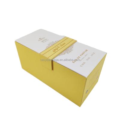 China Recyclable Customized LOGO Flap Lid Cardboard Magnetic Closure Gift Box For Perfume Makeup Paper Box for sale