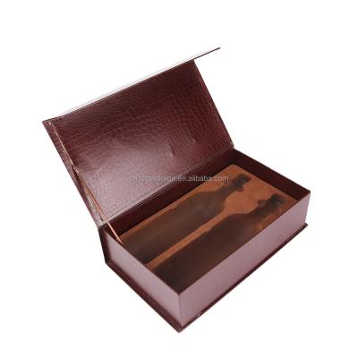 China Customized Recycled Recyclable Magnetic Fin Lid Cardboard Closure Gift Box For Wine Perfume Makeup Paper Box for sale