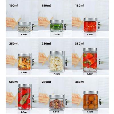 China Food Grade 280ml 380ml 500ml 750ml Round Clear Glass Honey Jars For Freshness Preservation With Lids for sale