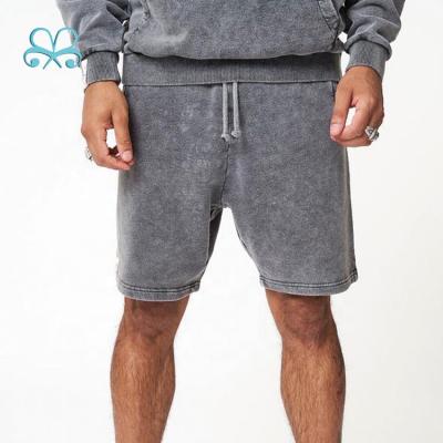 China 100%cotton Anti-UV Gym Relaxed Fit Mens Stone Wash Shorts With Drawstring for sale