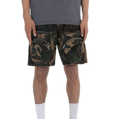 China 2022 Custom Anti-wrinkle Mens Fashion Street Wear All Over Printing Camouflage Sweat Cargo Shorts for sale