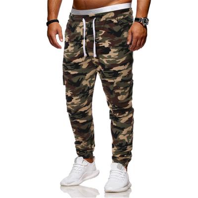 China Anti-Wrinkle Camouflage Wholesale Men's Casual Loose Drawstring Cargo Pants Trousers for sale