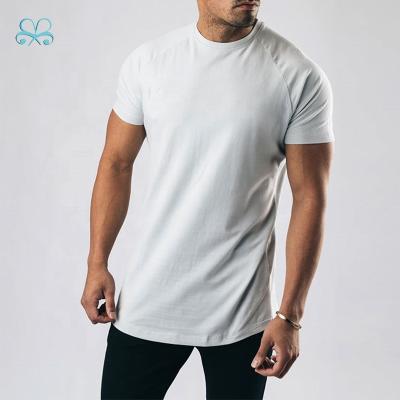 China QUICK DRY Gym OEM Workout Fitness Cotton T Shirt Men White Regular Fit T-Shirt Men for sale