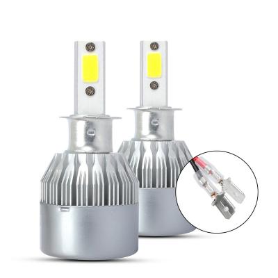 China Car LED Head Light C6 H3 DICEN Led Headlights Bulb 6000K Cool White Fog Lamp Super Bright For Vehicle Cars Led Head Lights for sale