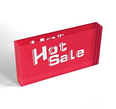 China Fashionable Brand Display Acrylic Logo Printing DIS Custom Glasses Shows Brand Acrylic Block for sale