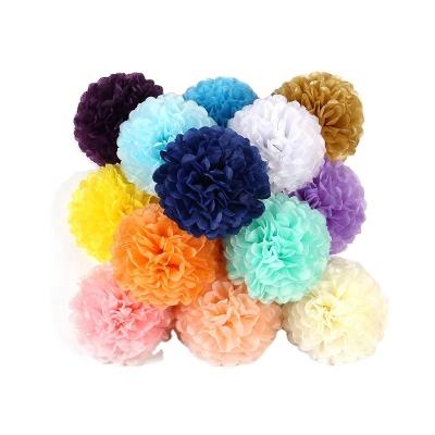 China Eco-Friendly Hanging Pom Poms and Stocked Multicolor Wedding Decor Flower Balls Tissue Paper Pom Poms for Birthday Wedding Christmas Party Decor for sale