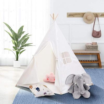 China Foldable Outdoor Cotton Indoor Outdoor Kids Playground Kids White Kids Play Indian Teepee Tent for sale