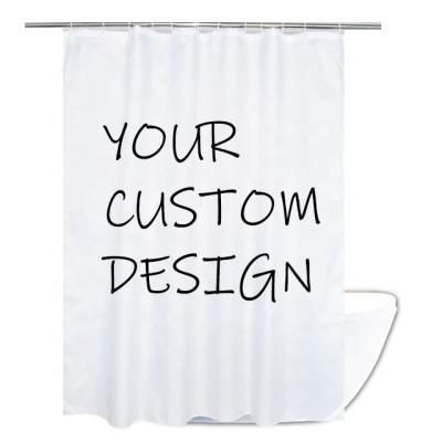 China Wholesale OEM Design Sustainable Polyester Waterproof 3D Digital Printing Custom Printed Bathroom Curtain for sale