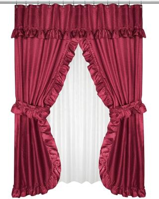 China Valance Booty Jacquard Sturdy Double Weave Elegant Waterproof Shower Curtain With Peva Coating for sale