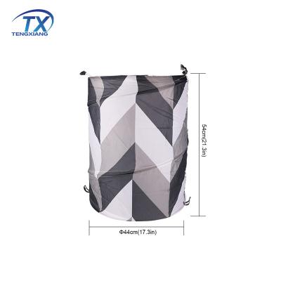 China Morden Laundry Bin Hamper Luxury Umbrella Printed Automatic Collapsible Polyester 50gsm-110gsm Easy To Clean Blue for sale