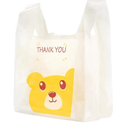 China BIODEGRADABLE Recycle Products Biodegradable T-shirt Vest Plastic Food Shopping Bag for sale