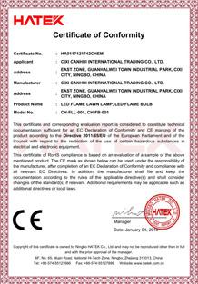 CE - Cixi Challux International Trading Co., Ltd.