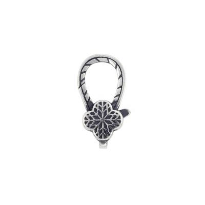 China Fashionable High Quality Durable Oxidized Silver Plated Clover Lobster Claw Clasp With Trigger For Designer DIY Jewelry Making for sale