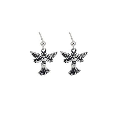 China Casual/Sporty Style Vintage Thai Silver Plated Angel Wing Drop Earrings for sale