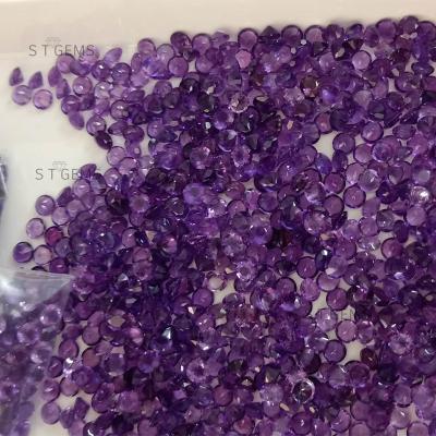 China Factory Wholesale Price Natural Amethyst Color Set Or Fire Round Cut Stones For Jewelry Making for sale