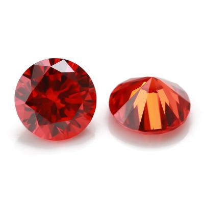 China Fire Wholesale 1mm Round Color Set Or Machine Cut Stones Synthetic Zircon Orange CZ Gemstone For Sale for sale