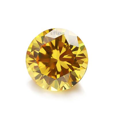 China Fire Diamond Synthetic Gemstone Hot Sale 2.2mm AAA CZ Cubic Zirconia Stone Gold Color Set Or Machine Cut for sale