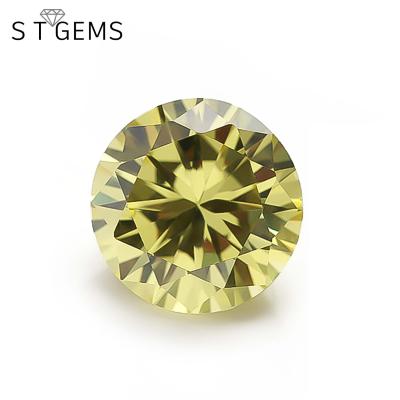 China Luxury 4mm Olive Cubic Zirconia Round Brilliant Color Game or Fire Cut CZ Stone For Sale for sale