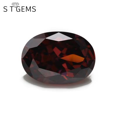 China Hot Sale Brown CZ Stone Color Play Or Fire Oval Shape 5*7mm Zircon For Jewelry for sale