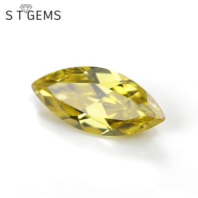 China Color Play Or Fire Ready To Board 100 Pcs Gold CZ Marquise Cut Cubic Zirconia Stones Jewelry For Jewelry Setting for sale