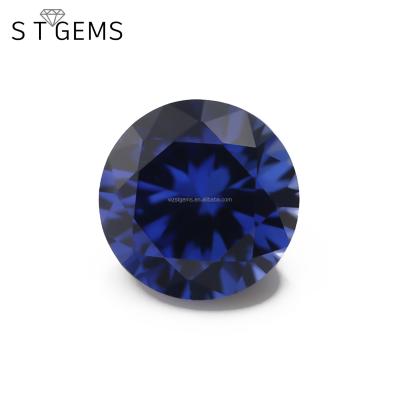 China Royal Blue Color Game Or Fire 7-8.5mm Corundum 34# Round Diamond Cut Lab Grown Sapphire for sale