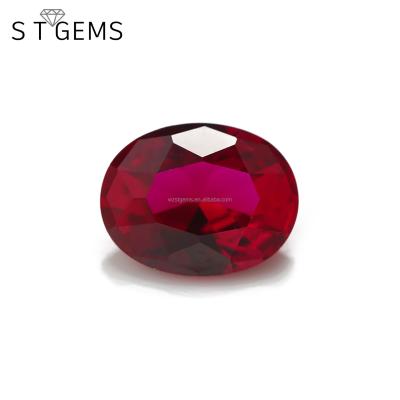 China Single Color Game Or Fire 8mm Loose Corundum Checker Cut Red Gemstone for sale