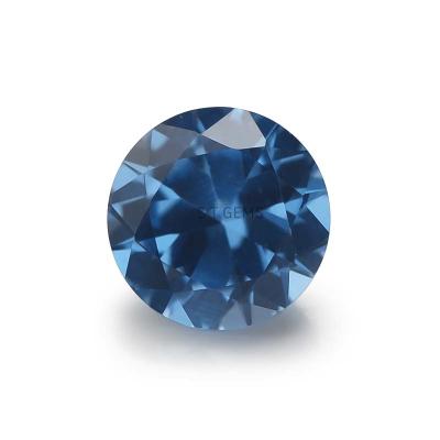 China Color Game or Fire St Gems Loose Round Brilliant Cut Gemstone 107# Blue Spinel Stones For Jewelry Making for sale