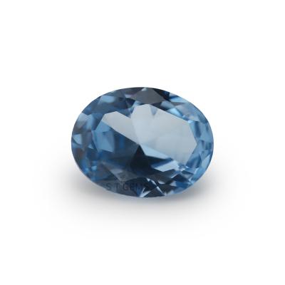 China Color Play Or Fire Sized Loose Gemstone Oval Cut Jewelry 108# Light Blue Spinel Synthetic Stones for sale