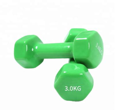 China Hot Sale Mini Weight Lfiting Bone Shaped Vinyl Coated Dumbbells PVC Coated Training Dumbbells for sale