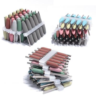 China Manicure Pedicure Toos 10pcs Diamond Nail Drill Bit Rubber Manicure Drills Electric Rotary Milling Cutter Polishing Tools Nail Bits Salon Accessories for sale