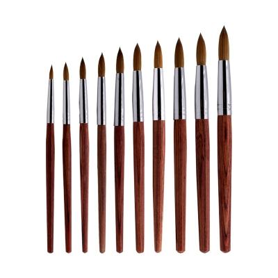 China NAIL Customized private label new bulk soft wooden metal handle nylon kolinsky acrylic 20 tools nail art brush set for sale