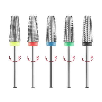 China Nail drill Rainbow Carbide Tungsten Nail Drill Bits Ceramic Milling Cutter Nail Files Electric Nail Milling Cutter for Manicure Machine for sale