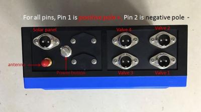 China regulador de válvula 4-Station para 9-36V DC que traba la irrigación inalámbrica teledirigida de las válvulas los 2km en venta