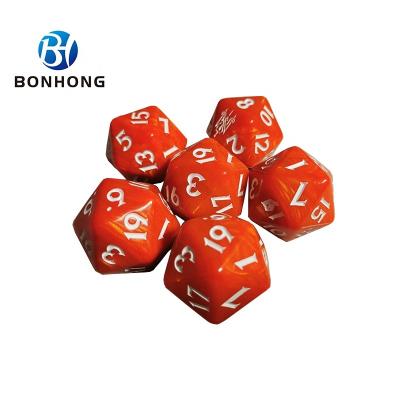 China Entertainment Bonhong Brand Various Size Wholesale Printed PVC Dice Bulk Dice for sale