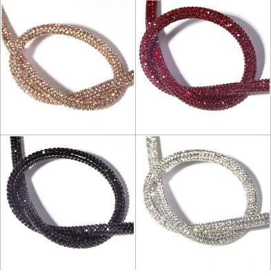 China Wholesale 6mm Crystal Hot Sale Shoes Handbags Headband Rhinestone Diamond String Rhinestone Band Bling Crystal Rope for sale