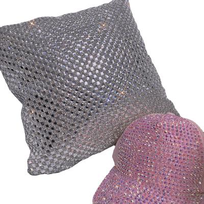 China Best Selling Pillow Cover 40*40 Crystal Rhinestone Bling Customer Design Modern Pillow Cover Home Decorations Cushion Cover for sale