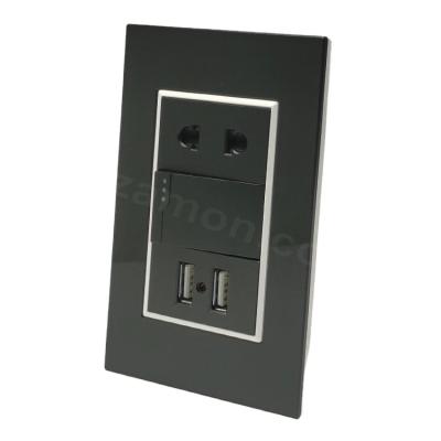 China Acrylic Economical Custom Design Plastic USB Switch Liner Wall Switch And Socket for sale